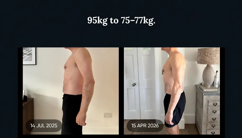 Side view comparison showing weight change